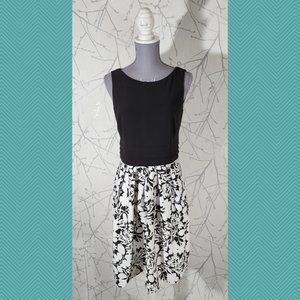 Lauren Ralph Lauren Colorblock Floral A-Line Dress